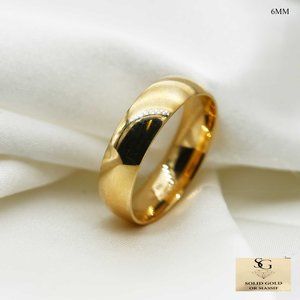 10 K Gold wedding Band 6mm , white gold, yellow gold, rose gold, engagement
